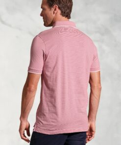 Alternative view of Ruffalo Rose Fine Stripe Cotton Jersey Polo Shirt