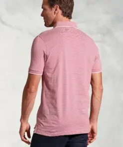 Alternative view of Ruffalo Rose Fine Stripe Cotton Jersey Polo Shirt