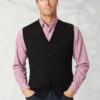 Salcombe Black Merino Wool Waistcoat