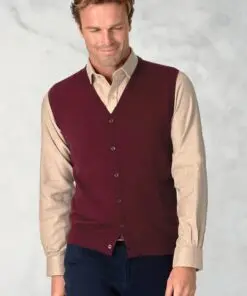 Salcombe Wine Merino Wool Waistcoat