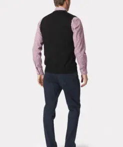 Alternative view of Salcombe Black Merino Wool Waistcoat
