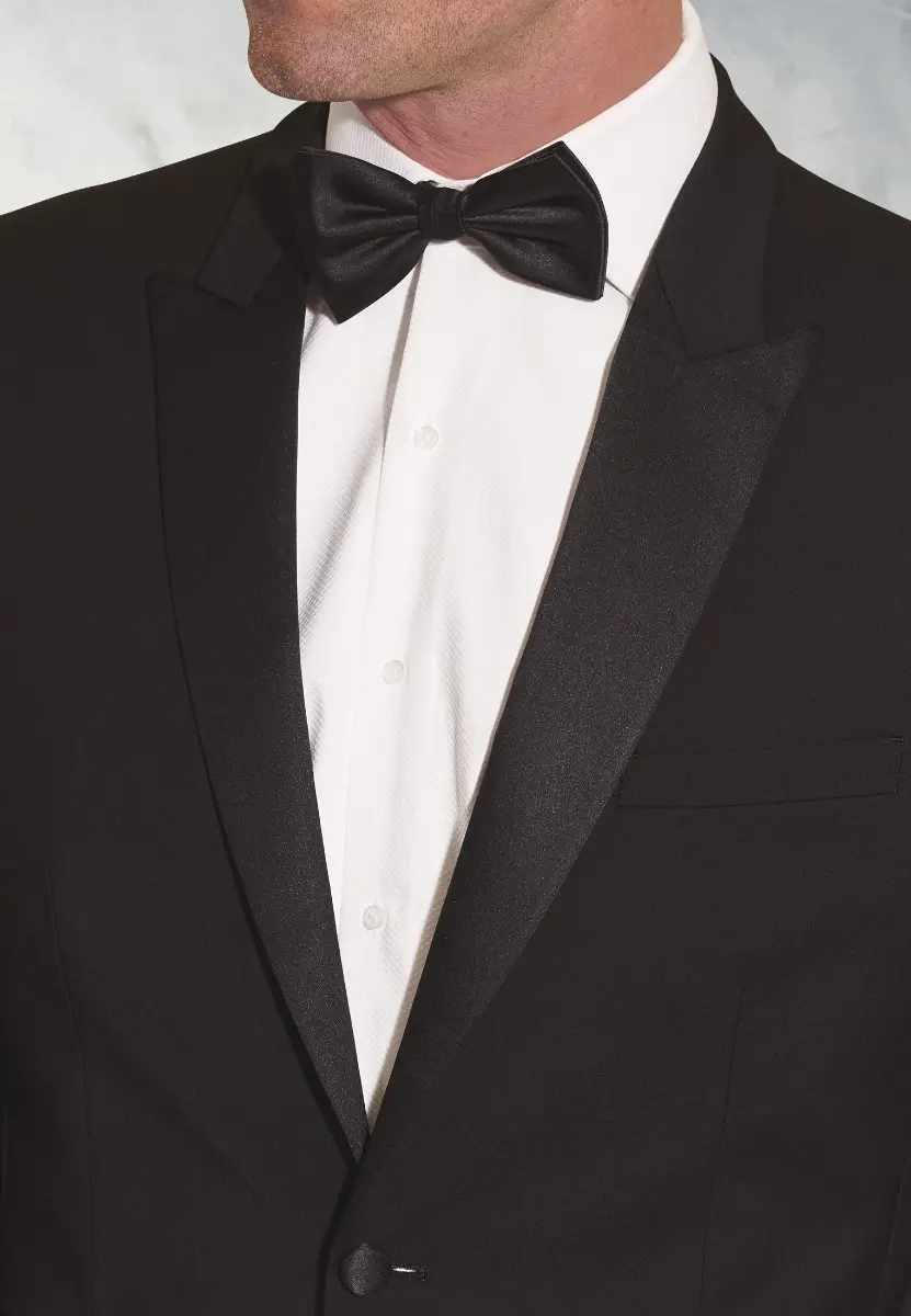 Tailored Fit Sapphire Black Wool Blend Dinner Suit Jacket - Image 2