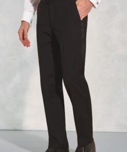 Tailored Fit Sapphire Black Wool Blend Dinner Suit Trousers