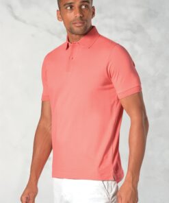 Seppi Pure Cotton Jersey Coral Polo Shirt