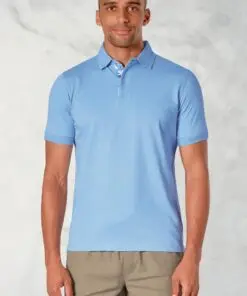 Seppi Pure Cotton Jersey Sky Blue Polo Shirt