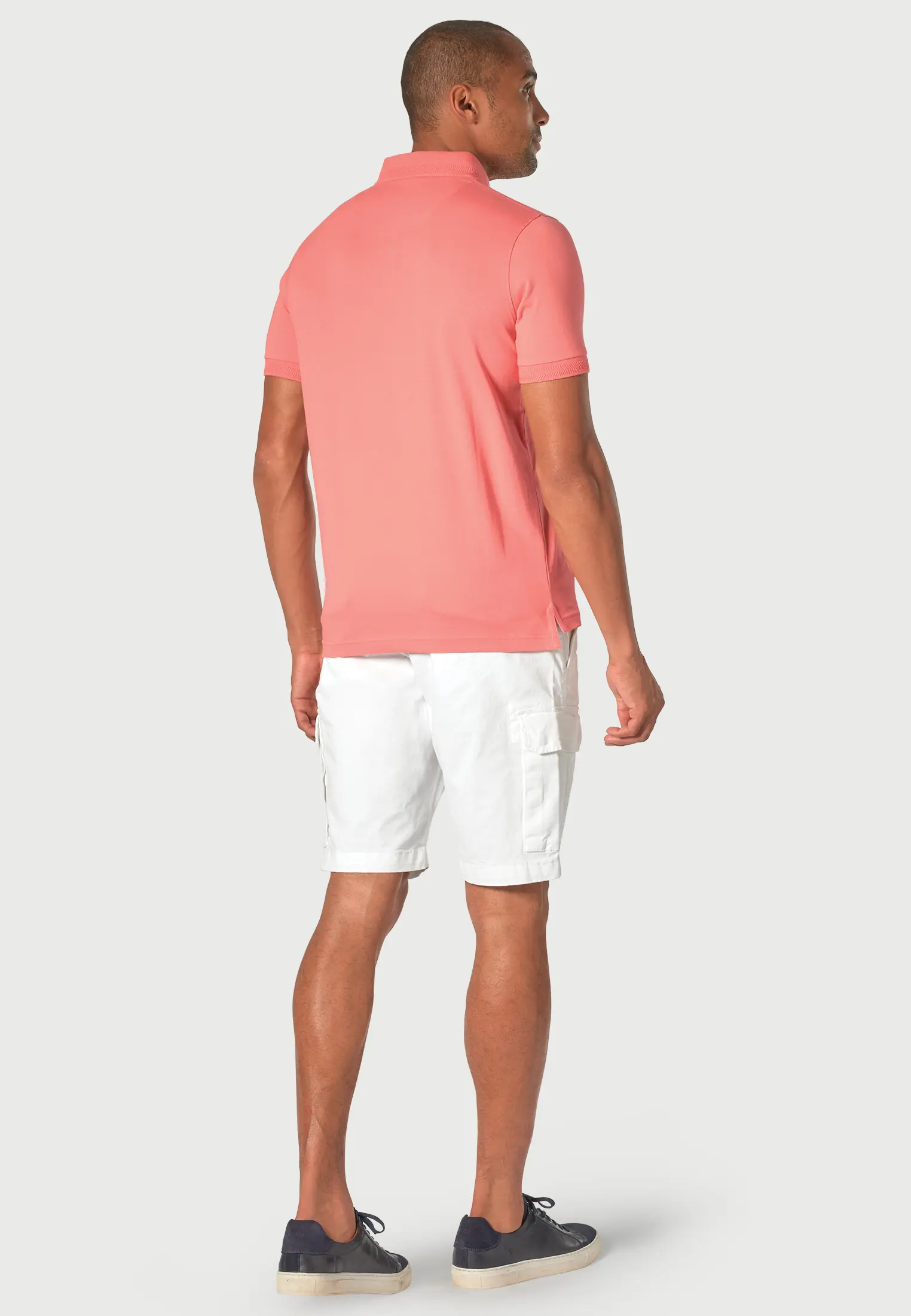 Seppi Pure Cotton Jersey Coral Polo Shirt - Image 2