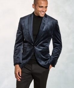Tailored Fit Severn Midnight Velvet Evening Jacket