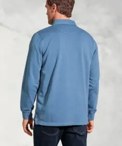 Alternative view of Sheridan Blue Garment Dyed Cotton Rugby Shirt