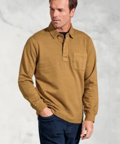 Sheridan Mustard Garment Dyed Cotton Rugby Shirt