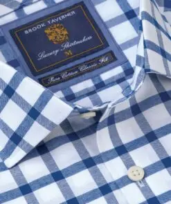 Alternative view of Regular Fit Navy Check Cotton Oxford Shirt