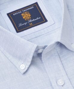 Alternative view of Regular Fit Sky Blue Textured Cotton Short Sleeve Shirts