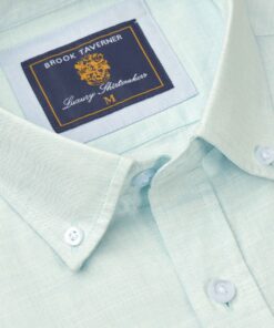 Alternative view of Regular Fit Mint Textured Cotton Short Sleeve Shirts