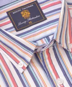 Alternative view of Regular Fit Multicoloured Stripe 'Portofino' Short Sleeve Shirt