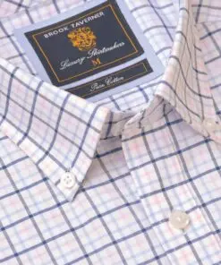 Alternative view of Regular Fit Pink Tattersall Check Cotton Oxford Short Sleeve Shirt