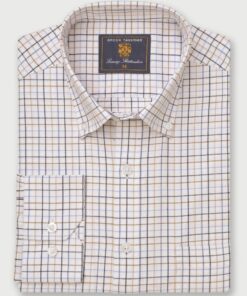Regular Fit Blue Tattersall Check Cotton Shirt