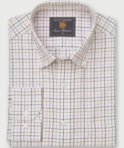 Regular Fit Blue Tattersall Check Cotton Shirt