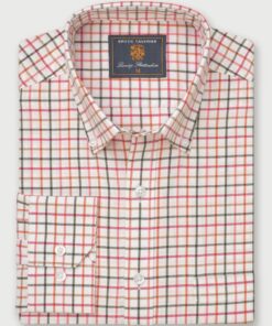 Regular Fit Red Tattersall Check Cotton Shirt