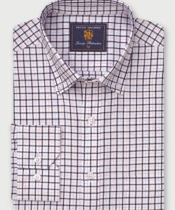 Regular Fit Navy Tattersall Check Cotton Shirt
