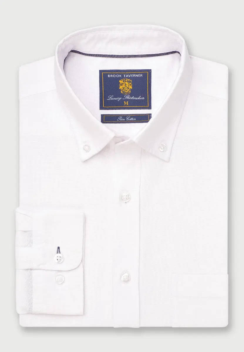 Regular Fit White Cotton Oxford Shirt