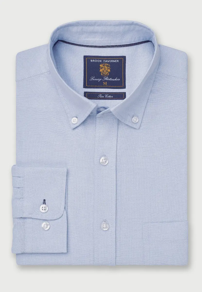 Regular Fit Sky Blue Cotton Oxford Shirt