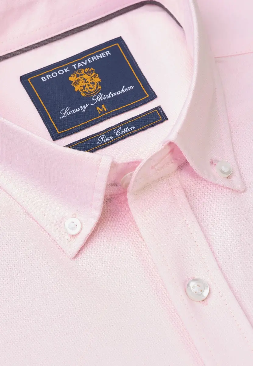Regular Fit Pink Cotton Oxford Shirt - Image 2