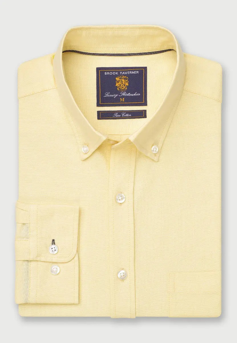 Regular Fit Lemon Cotton Oxford Shirt