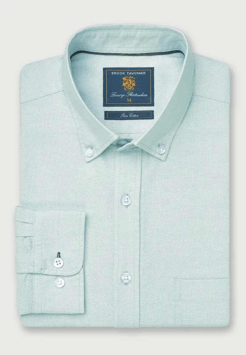 Regular Fit Mint Cotton Oxford Shirt