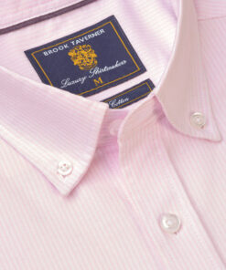 Alternative view of Regular Fit Pink Stripe Cotton Oxford Shirt