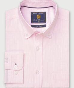 Regular Fit Pink Stripe Cotton Oxford Shirt