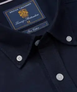 Alternative view of Regular Fit Navy Cotton Oxford Short Sleeve Shirt