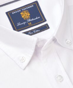 Alternative view of Regular Fit White Cotton Oxford Short Sleeve Shirt