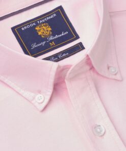 Alternative view of Regular Fit Pink Cotton Oxford Short Sleeve Shirt