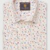 Regular Fit Multicoloured Ditsy Floral Watercolour Linen Cotton Shirt