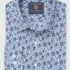 Regular Fit Blue Vintage Floral Cotton Shirt