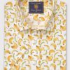 Regular Fit Banana Print Slub Cotton Shirt