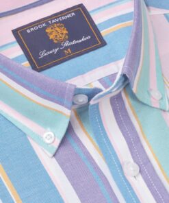 Alternative view of Regular Fit Multicoloured Stripe Cotton Oxford Shirt