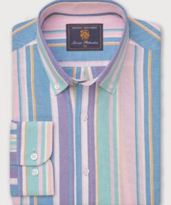 Regular Fit Multicoloured Stripe Cotton Oxford Shirt