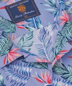 Alternative view of Regular Fit Blue Tropical Revere Collar Short Sleeve Shirt