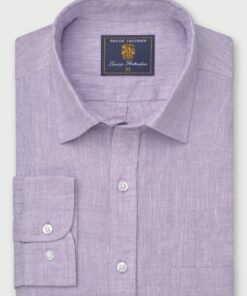 Regular Fit Lilac Pure Linen Shirt