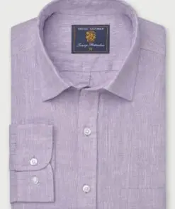 Regular Fit Lilac Pure Linen Shirt