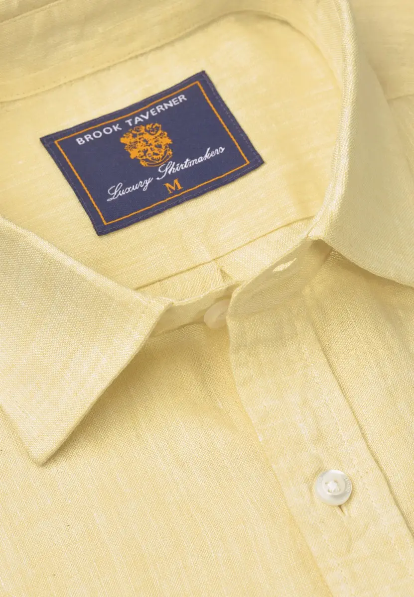 Regular Fit Lemon Pure Linen Shirt - Image 2
