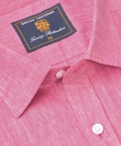 Alternative view of Regular Fit Magenta Pure Linen Shirt