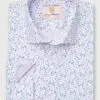 Regular Fit Blue Ditsy Floral Stretch Cotton Shirt