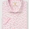 Regular Fit Pink Ditsy Floral Stretch Cotton Shirt