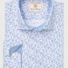 Regular Fit Blue Paisley Stretch Cotton Shirt