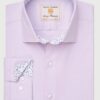 Regular Fit Lilac Herringbone Stretch Cotton Shirt