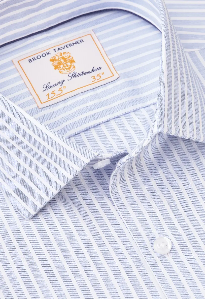Tailored Fit Blue Stripe Shirt - Image 2