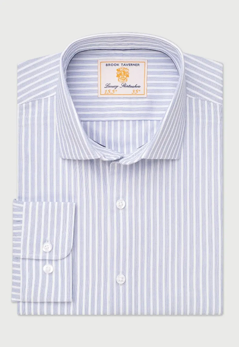 Tailored Fit Blue Stripe Shirt