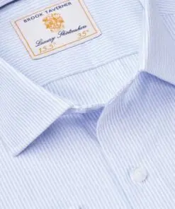 Alternative view of Tailored Fit Sky Blue Fine Stripe Shirt
