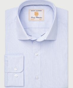Tailored Fit Sky Blue Fine Stripe Shirt